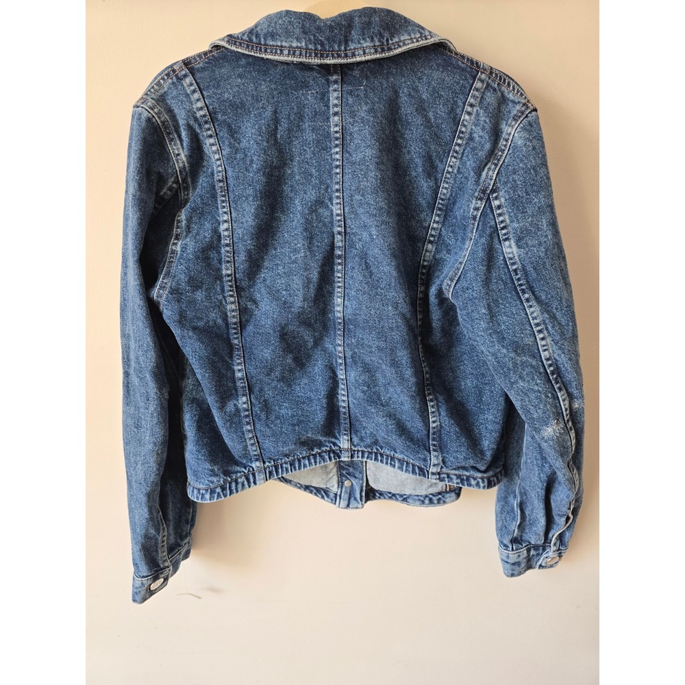 Free People High Dive Denim Trucker Jacket Medium Wash Blue Women M NWT - Picture 2 of 8